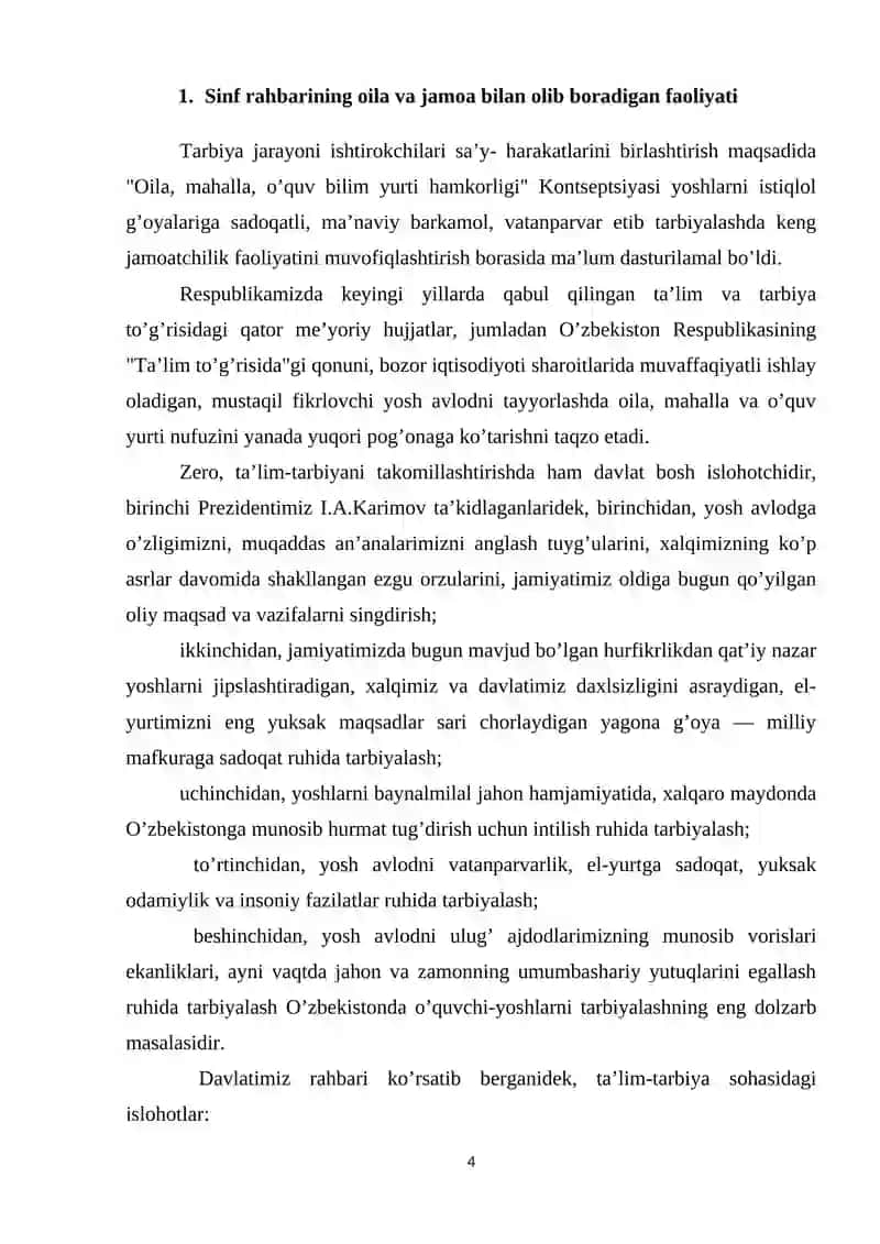 SINF RAHBARINING OILA VA JAMOATCHILIK BILAN HAMKORLIGINI TASHKIL ETISH 4