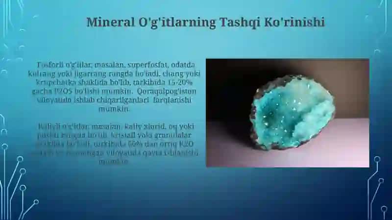 Amaliy mashgʻulot Mineral o'g'itlarni aniqlash 4