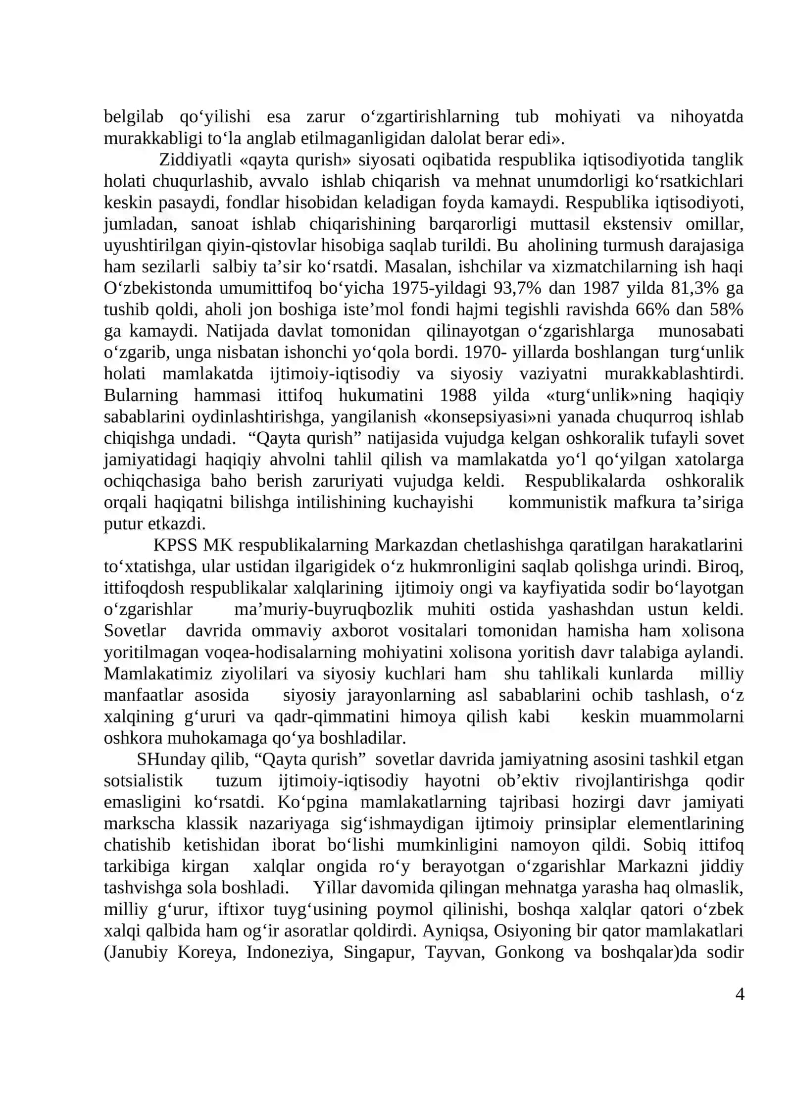 Mustaqillikka erishish arafasida O‘zbekistondagi ijtimoiy-siyosiy jarayonlar 4