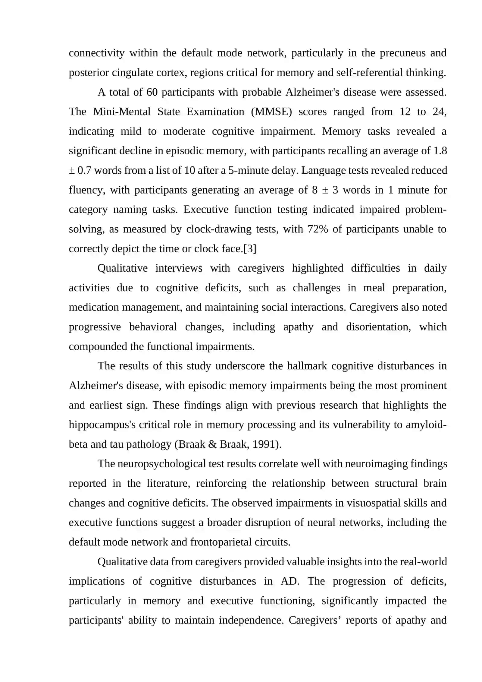 DISTURBANCES IN COGNITIVE FUNCTIONS IN ALZHEIMER'S DISEASE 4