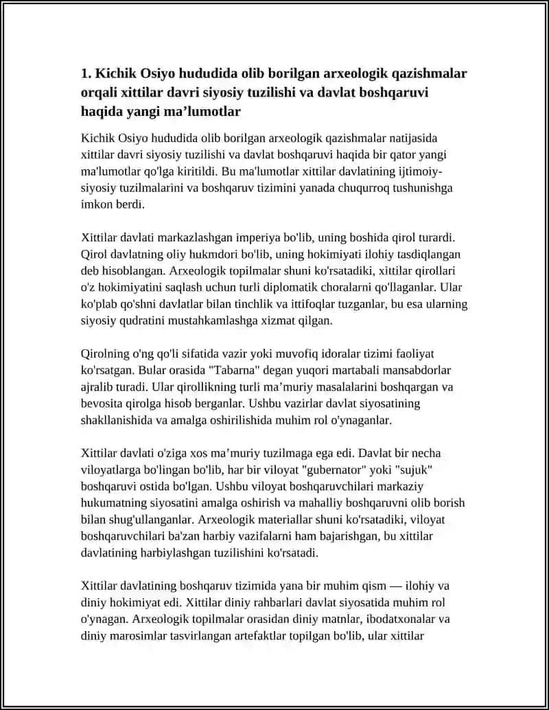 Kichik Osiyo hududida olib borilgan arxeologik izlanishlar 4