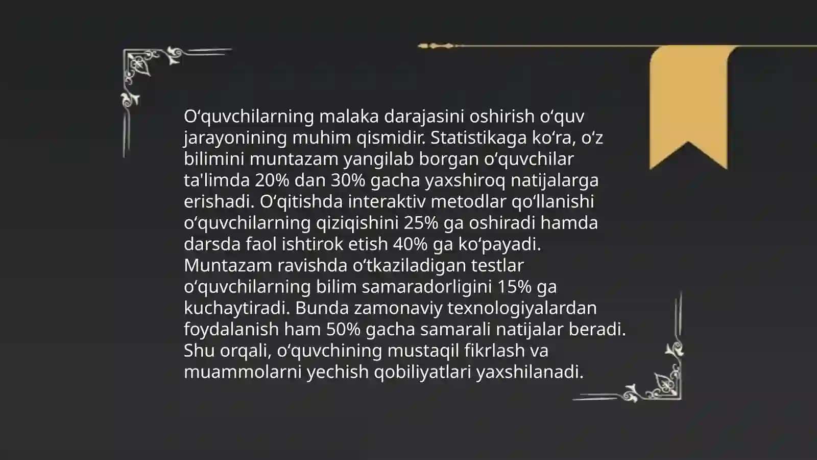 Faoliyatning òzlashtirilish va malakalarni egallash 4