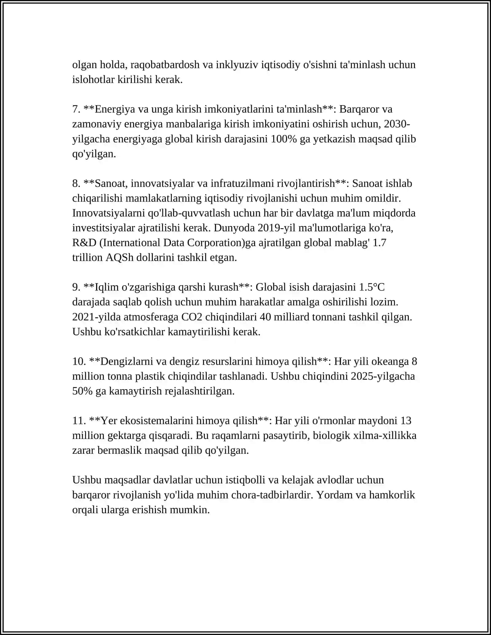 OʻZBEKISTON RESPUBLIKASI PREZIDENTINING 2023-YIL 11-SENTYABRDAGI "OʻZBEKISTON-2030" STRATEGIYASI TOʻGʻRISIDA"GI PF 158-SON FARMONI 4