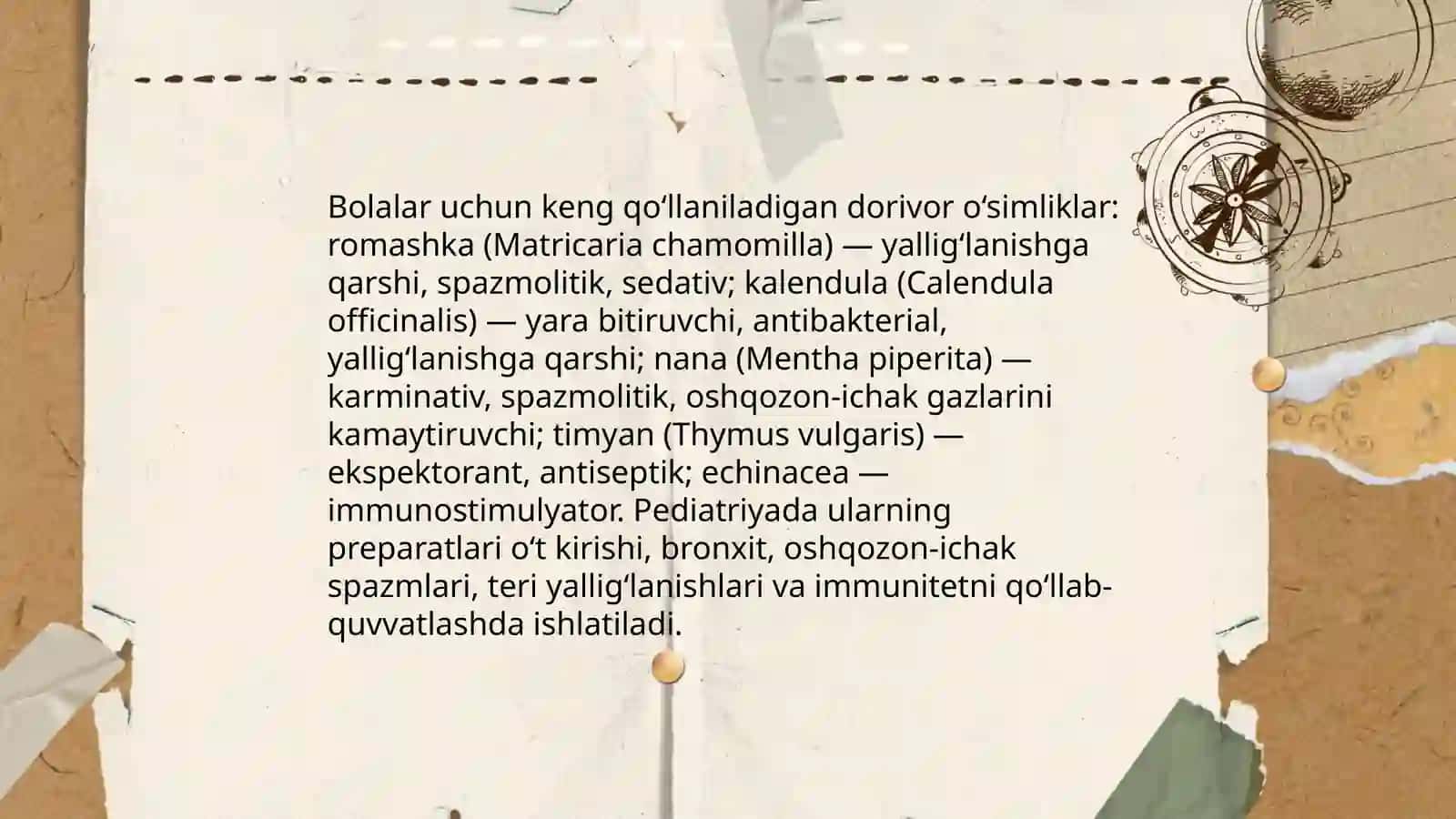 Pediatriya klinikasida dorivor o‘simliklarni qo‘llanilishi 4