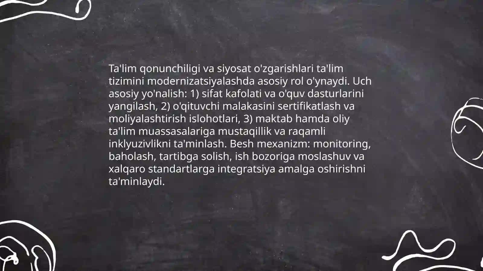 Ta'lim tizimini modernizatsiya qilish da davlat siyosatining orni 4