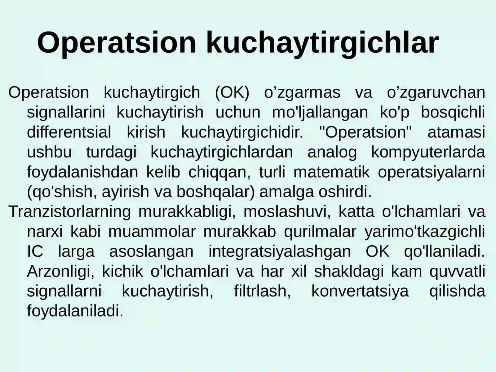 Operatsion kuchaytirgichlar 4