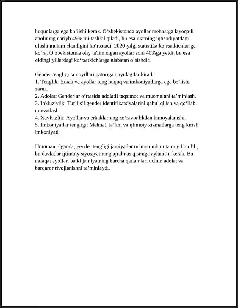 JAMIYATIMIZDA GENDER TENGLIGI 4