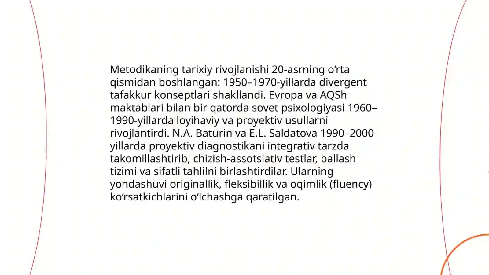 N.A Baturin va E.L Saldatovaning divergent tafakkur diagnostikasining proyektiv metodikasi 4