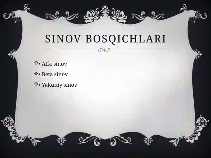 Alfa sinov va Beta sinov 4