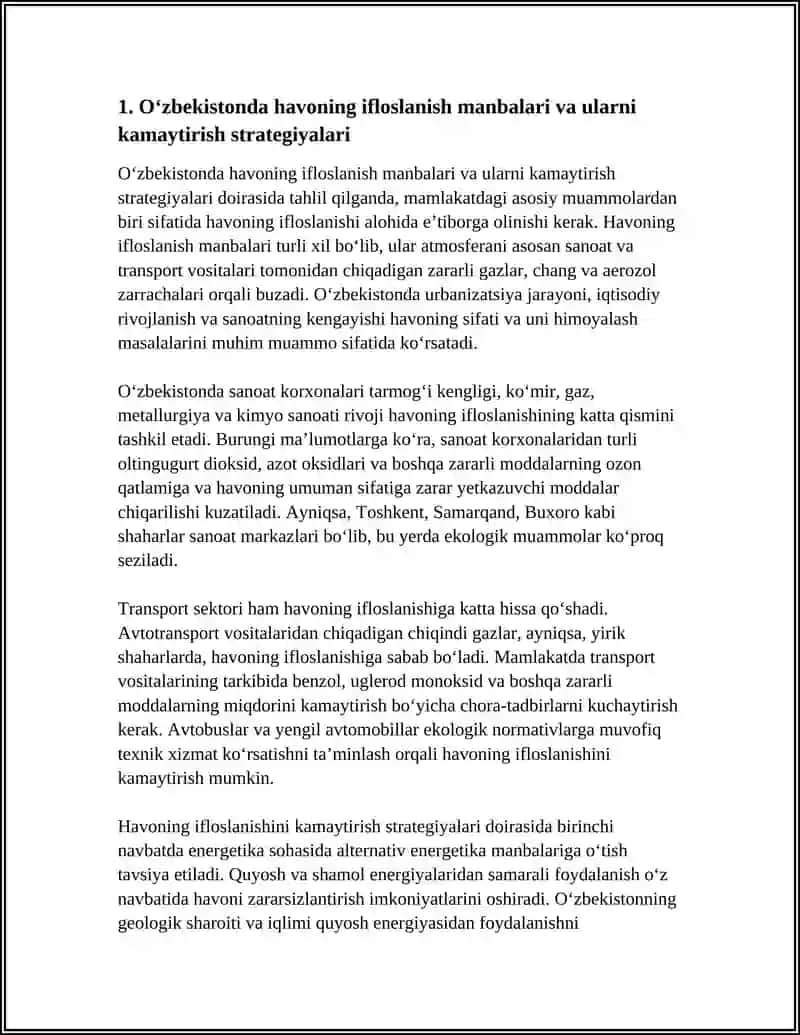 TABIIY RESURSLARDAN OQILONA FOYDALANISH MUAMMOLARI O'ZBEKISTONDA ATMOSFERANI MUHOFAZA QILISH MUOMMOLARI 4