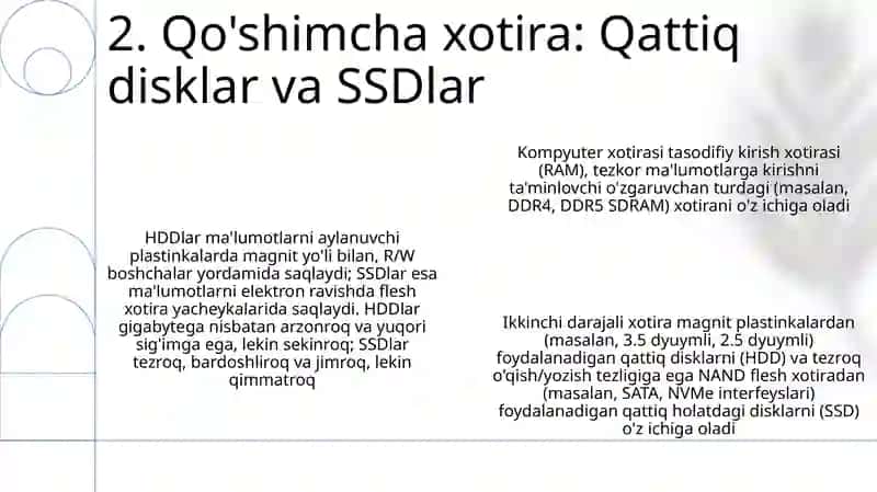 Kompyuter xotirasi va uning turlari 4