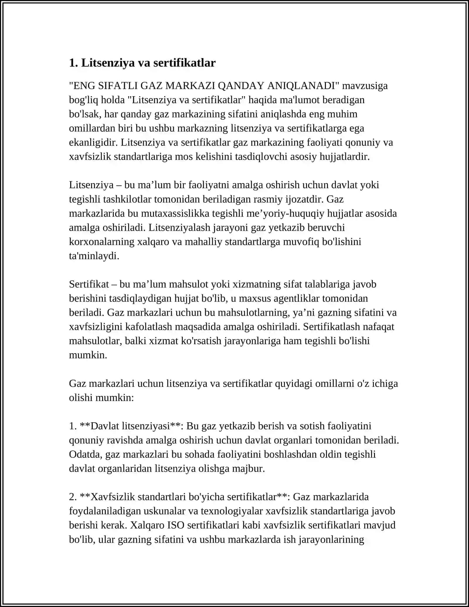 ENG SIFATLI GAZ MARKAZI QANDAY ANIQLANADI 4
