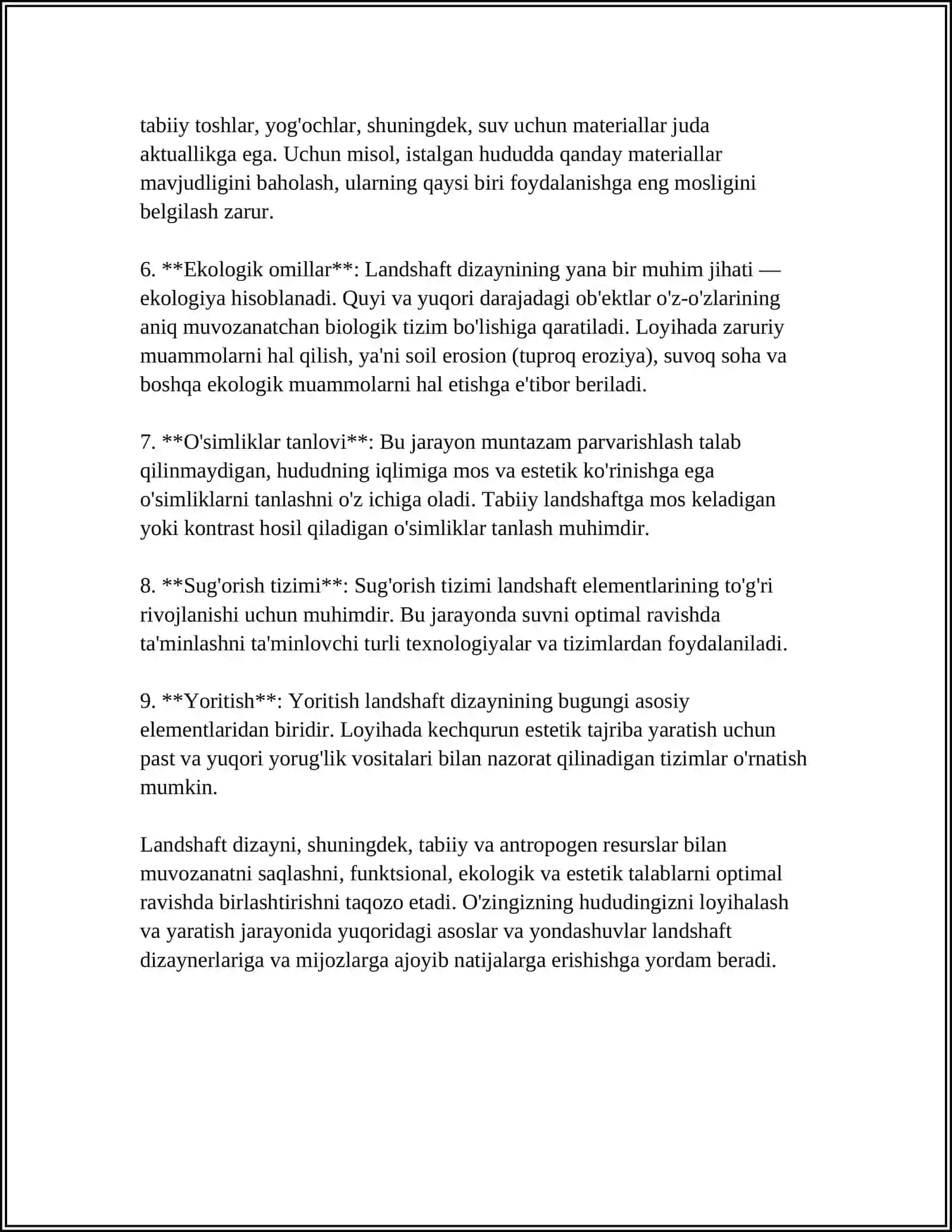 TOG’LI YO’LLARDA LANDSHAFT KONSTRUKSIYA 4