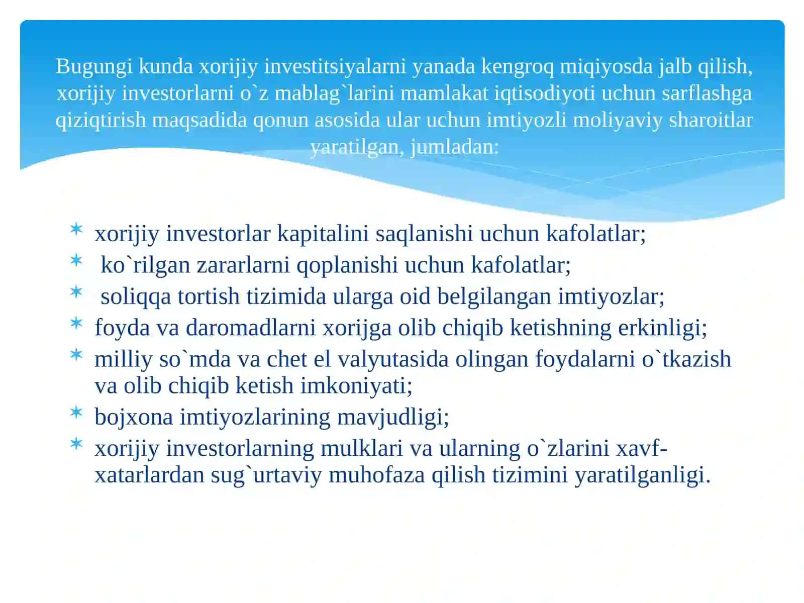Xorijiy investitsiyalarga asoslangan davlat dasturlari 4
