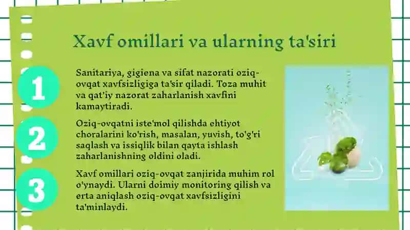 Ovqatdan zaharlanish vaularning profilaktikasi 4