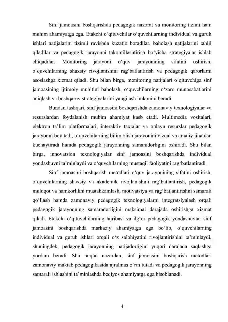 Sinf jamoasini boshqarishga doir metodlar 4