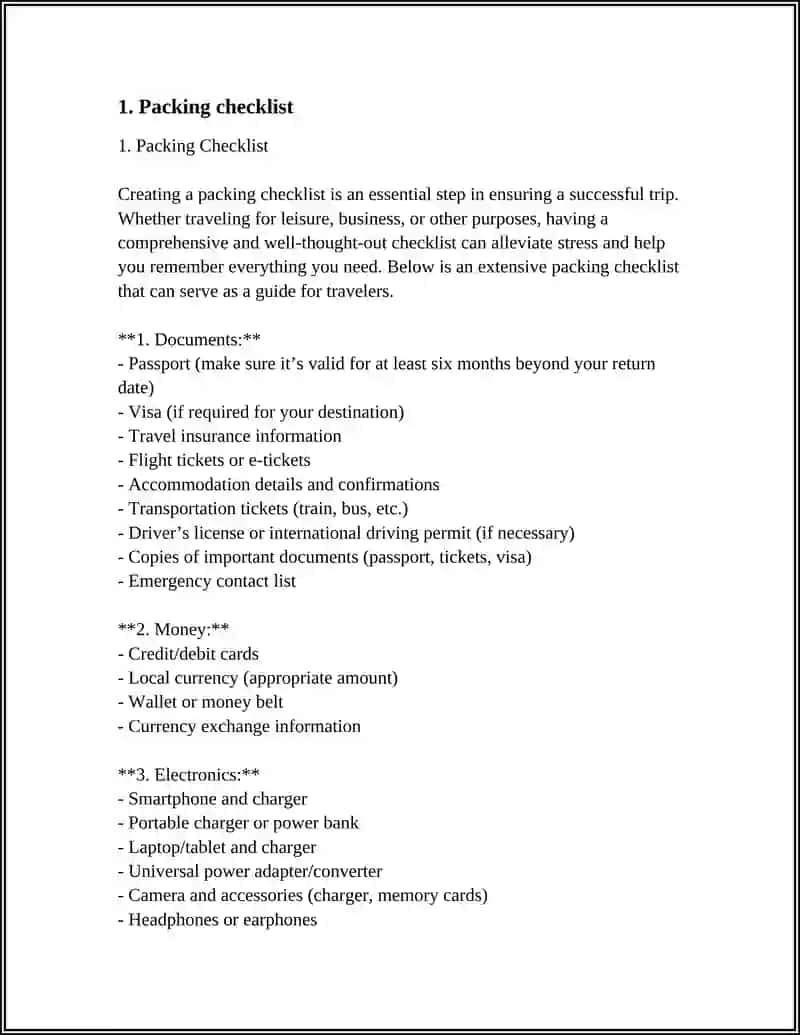Packing Checklist 4