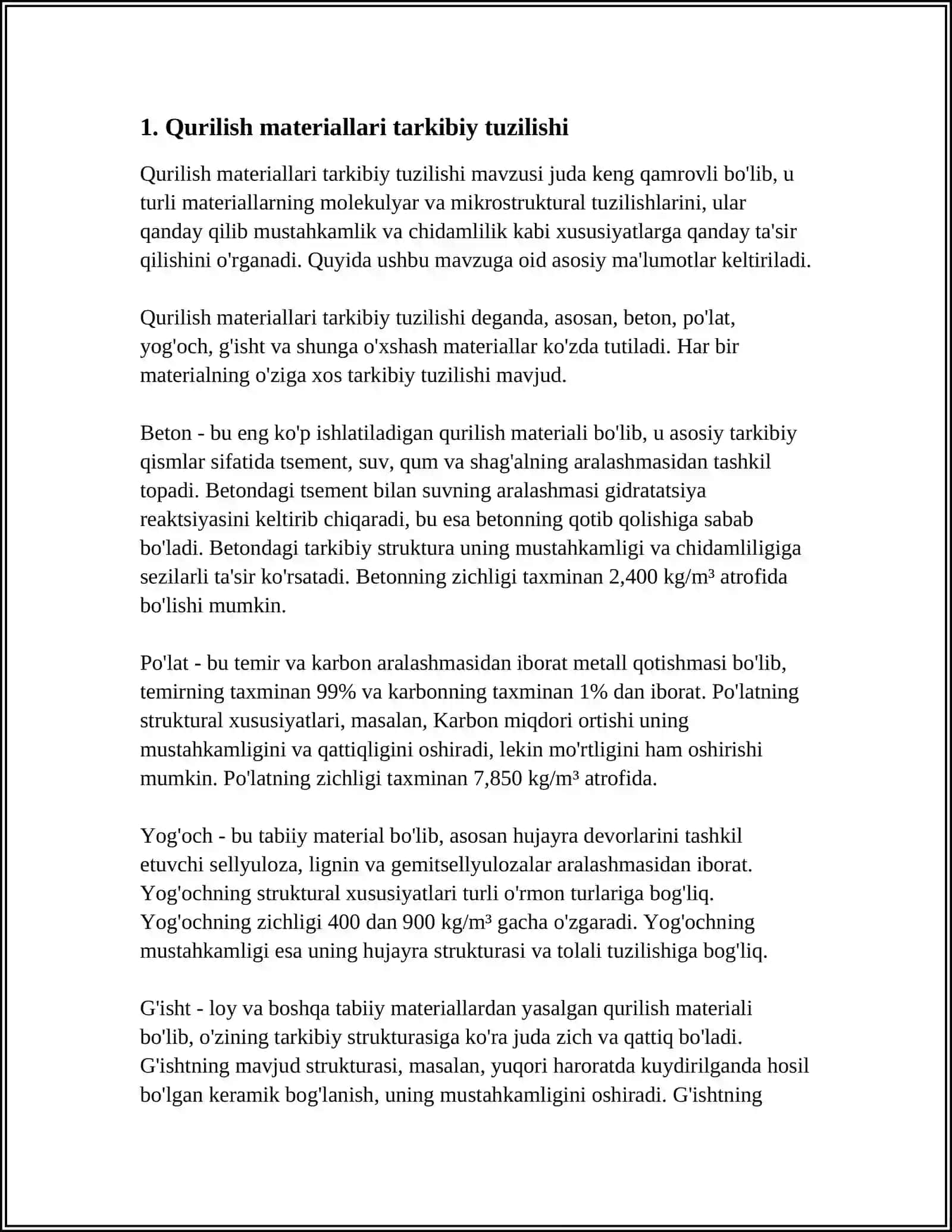 Qurilish materiallari tarkibiy tuzilishi 4