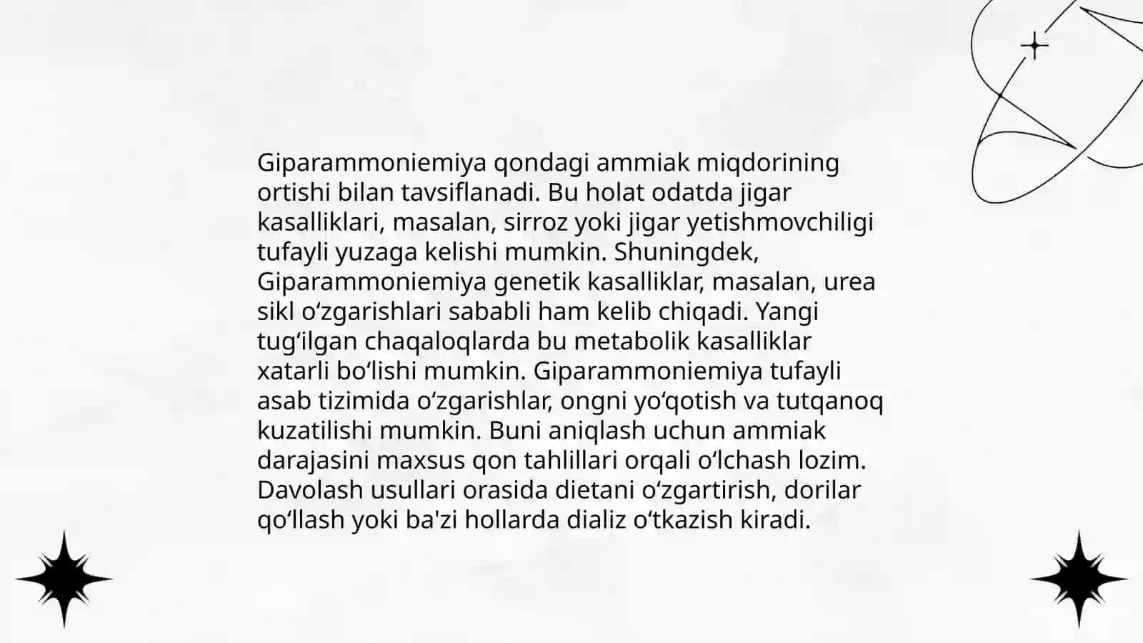 Giperammoniemiya turlari, tashxis qo'yishda klinik ahamiyati 4