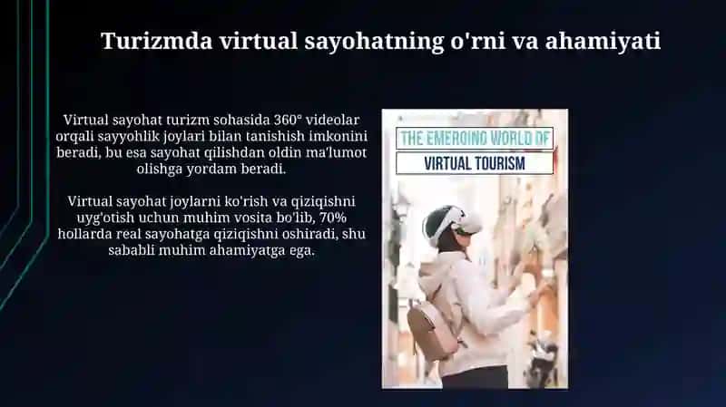 Virtual sayohatlar va ulardan turizmda foydalanish 4