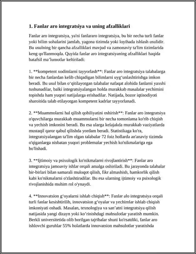 BOSHLANG'ICH TA'LIMDA FANLAR ARO INTEGRATSIYA 4