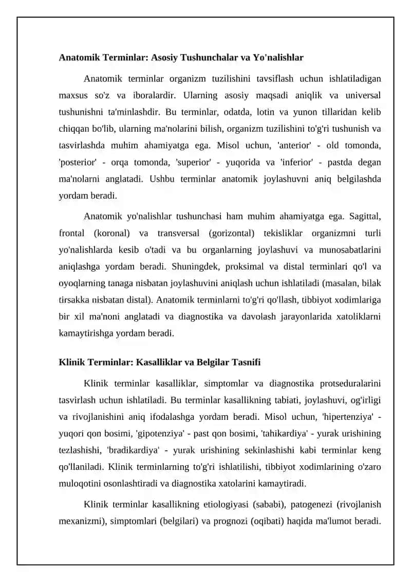 Anatomik, Klinik va Farmatsevtik Terminlar Asoslari 4