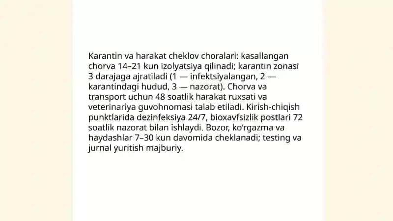 Chorvachilikda qolanadigan chora tadbirlar 4