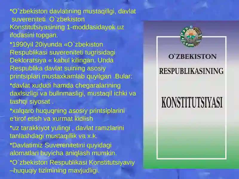 O‘zbekiston respublikasi konstitutsiyasining asosiy prinsiplari 4