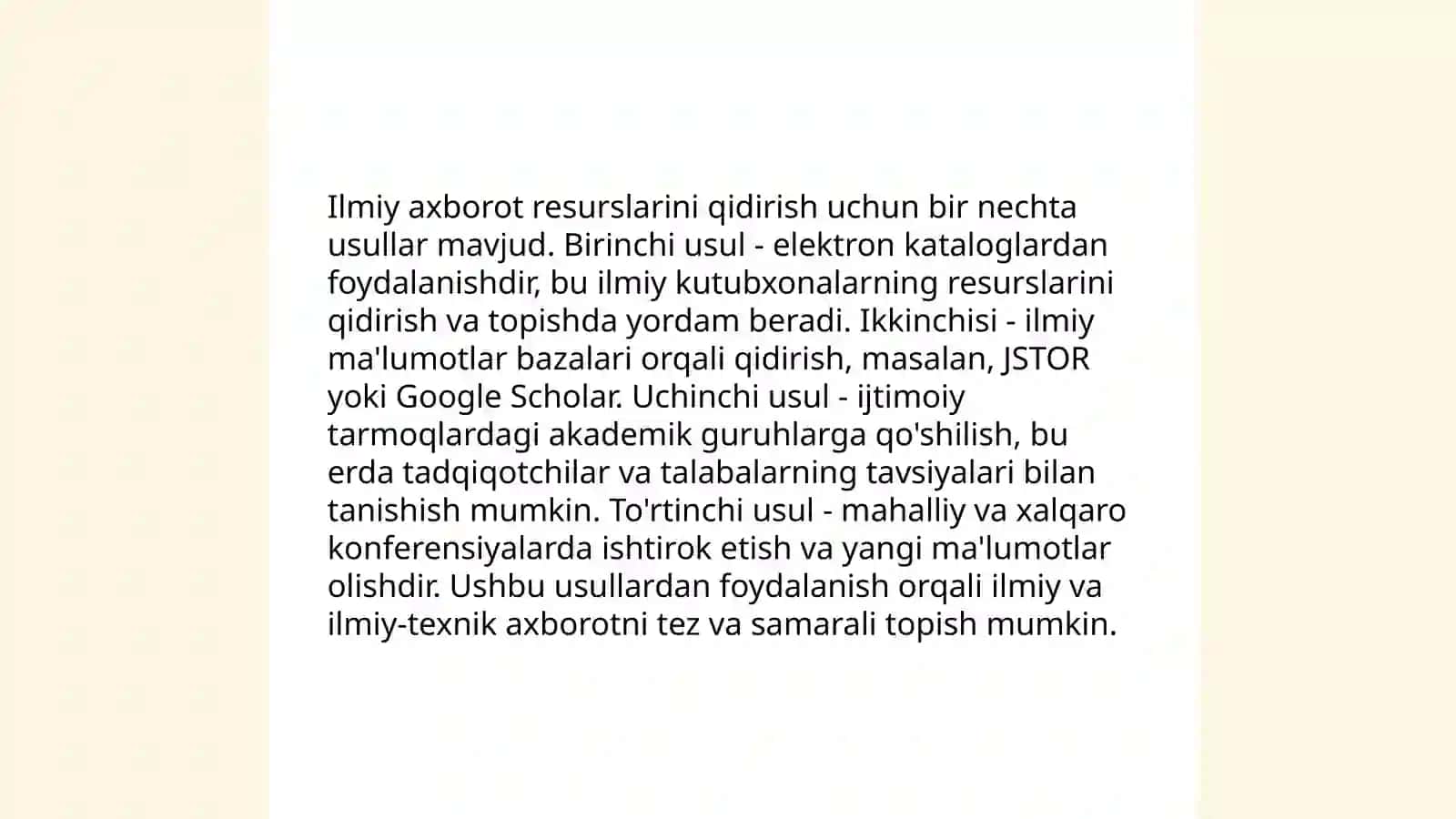 Manbalarni tahlil qilish va ilmiy axborot resurslari bilan ishlash haqida 4