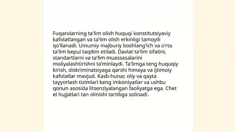 Ta’lim To’g’risida qonun 4