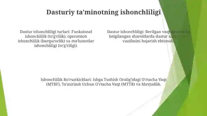 Ishonchlilik turlari 4