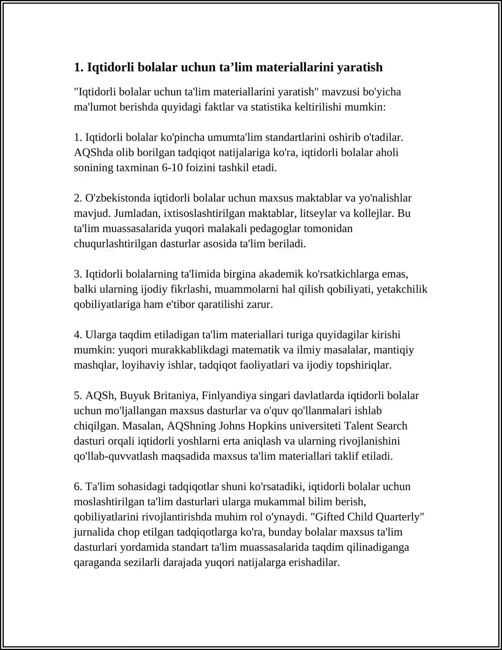 IQTIDORLI BOLALAR UCHUN DASTUR TUZISHNING TAMOYILLARI 4