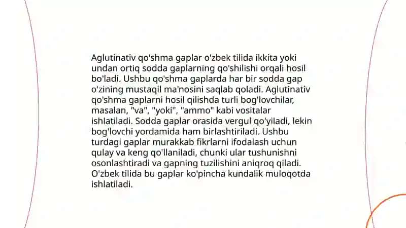 Qo'shma gap. Komponent qismlarining birikish usuliga ko'ra qo'shma gap turlari 4