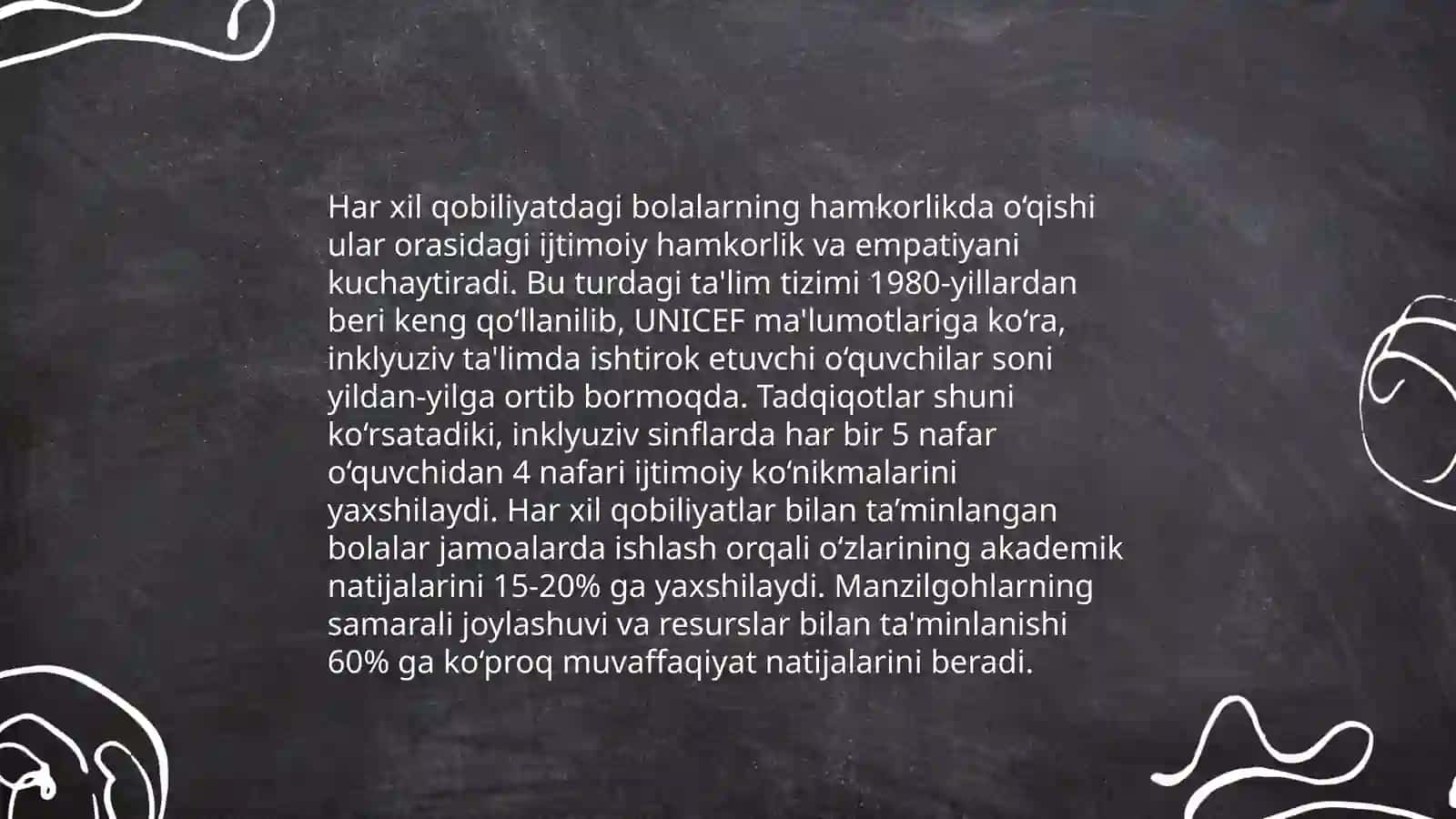 Inkluziv ta'lim tizimining afzallik jihatlari 4