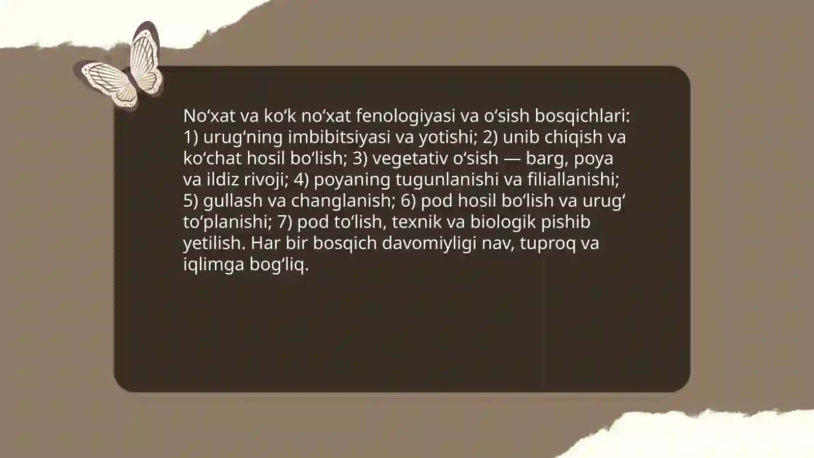 Noʻxat va koʻk noʻxat biologiyasi va yetishtirish texnologiyasi 4