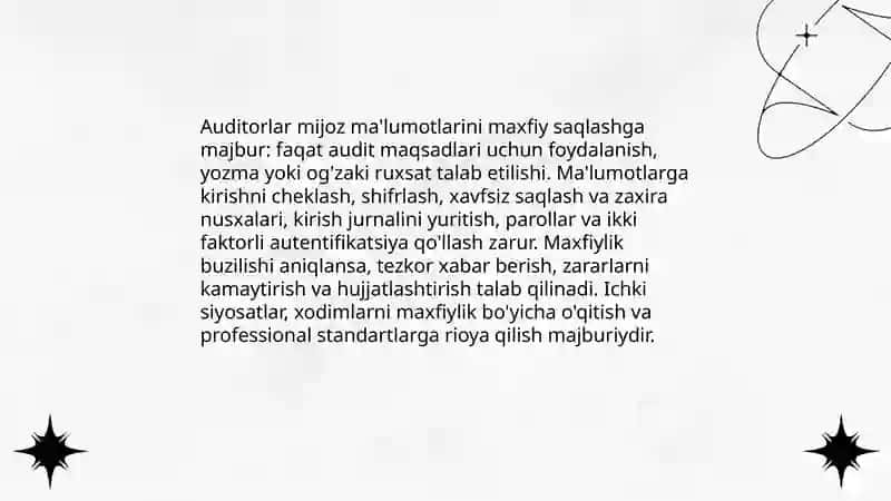 Audit jarayonida etika va professional standart 4