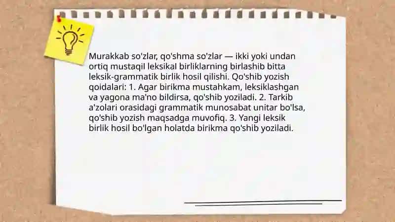 O'zbek tilida qo'shib yozish va ajratib yozish qoidalari 4