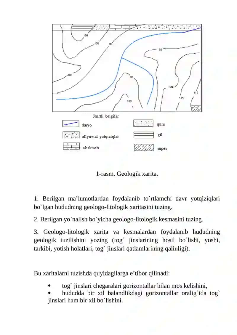 Geologo-litologik xarita tuzish 4
