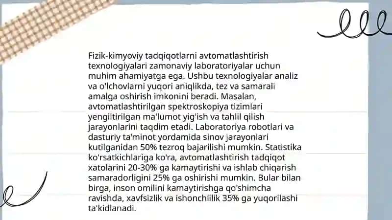 Fizik-kimyoviy tadqiqotlar avtomatlashtirish 4