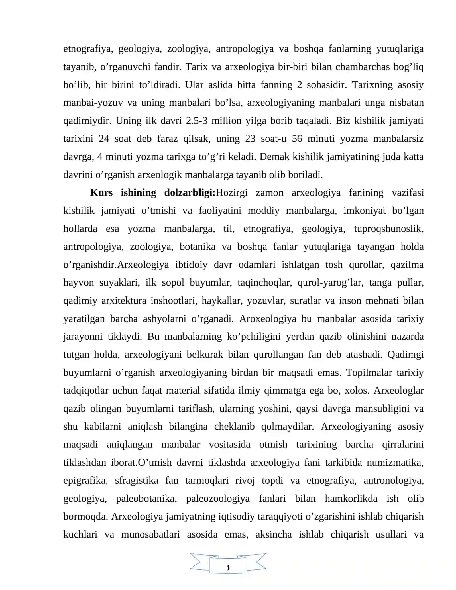 Jahon Arxeologiyasi fanini oʼrganishning maqsad va vazifalari 4