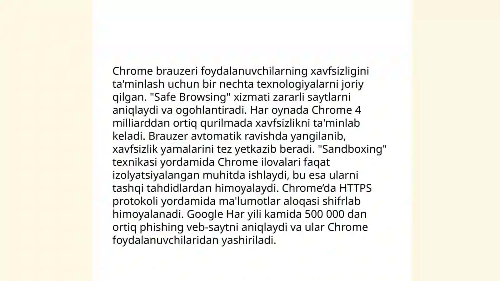 Google Chrome dasturi va uning imkoniyatlari 4