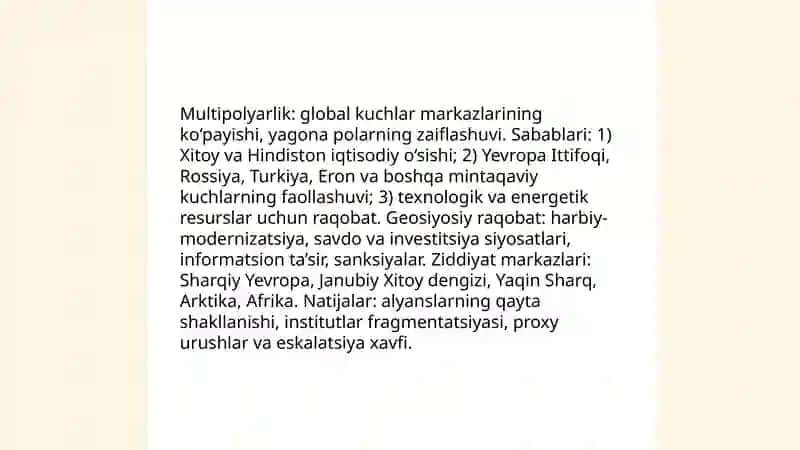 Zamonaviy xalqaro munosabatlarning asosiy tendensiyalari 4