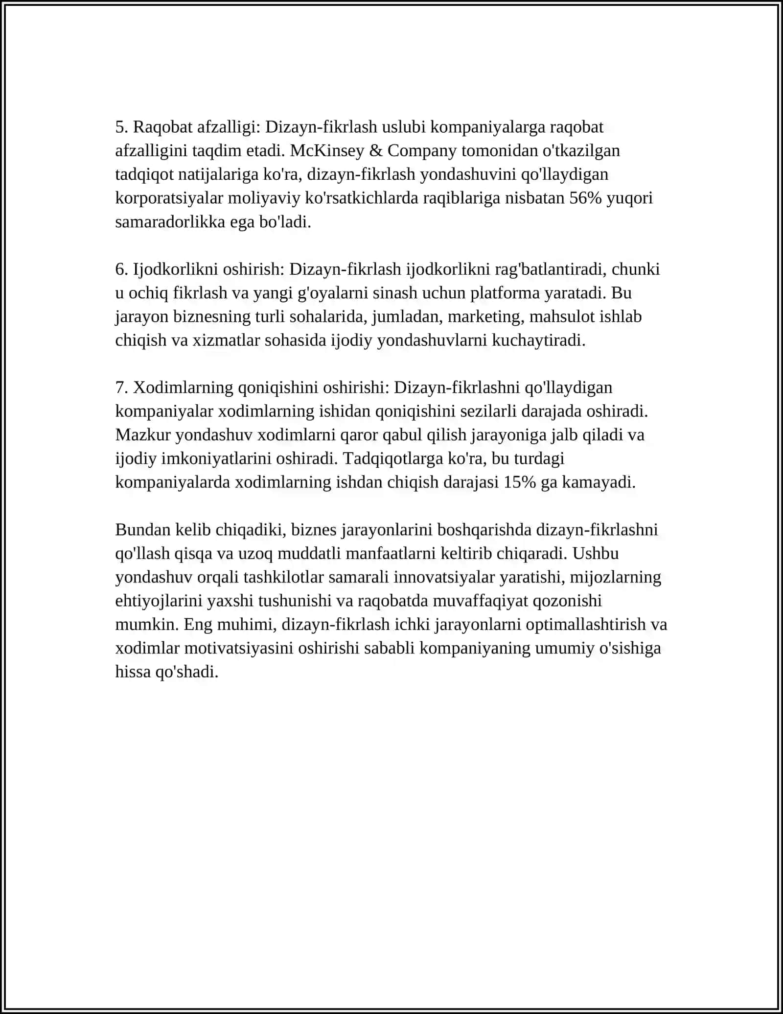 BIZNES JARAYONLARINI BOSHQARISHDA FIKRLASH-DIZAYNINING XUSUSIYATLARI 4
