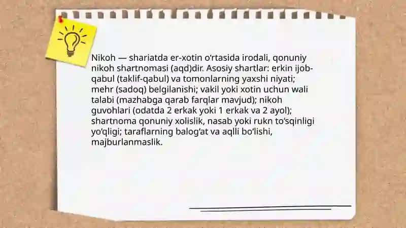 Islom huquqshunoslikligida oila, nikoh, taloq, idda, zihor tushunchalari 4