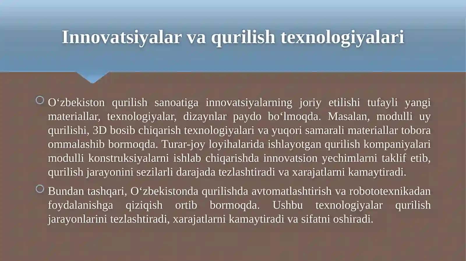 Qurilish Materiallari Ekologiyasi Fanida Taqdimot 4