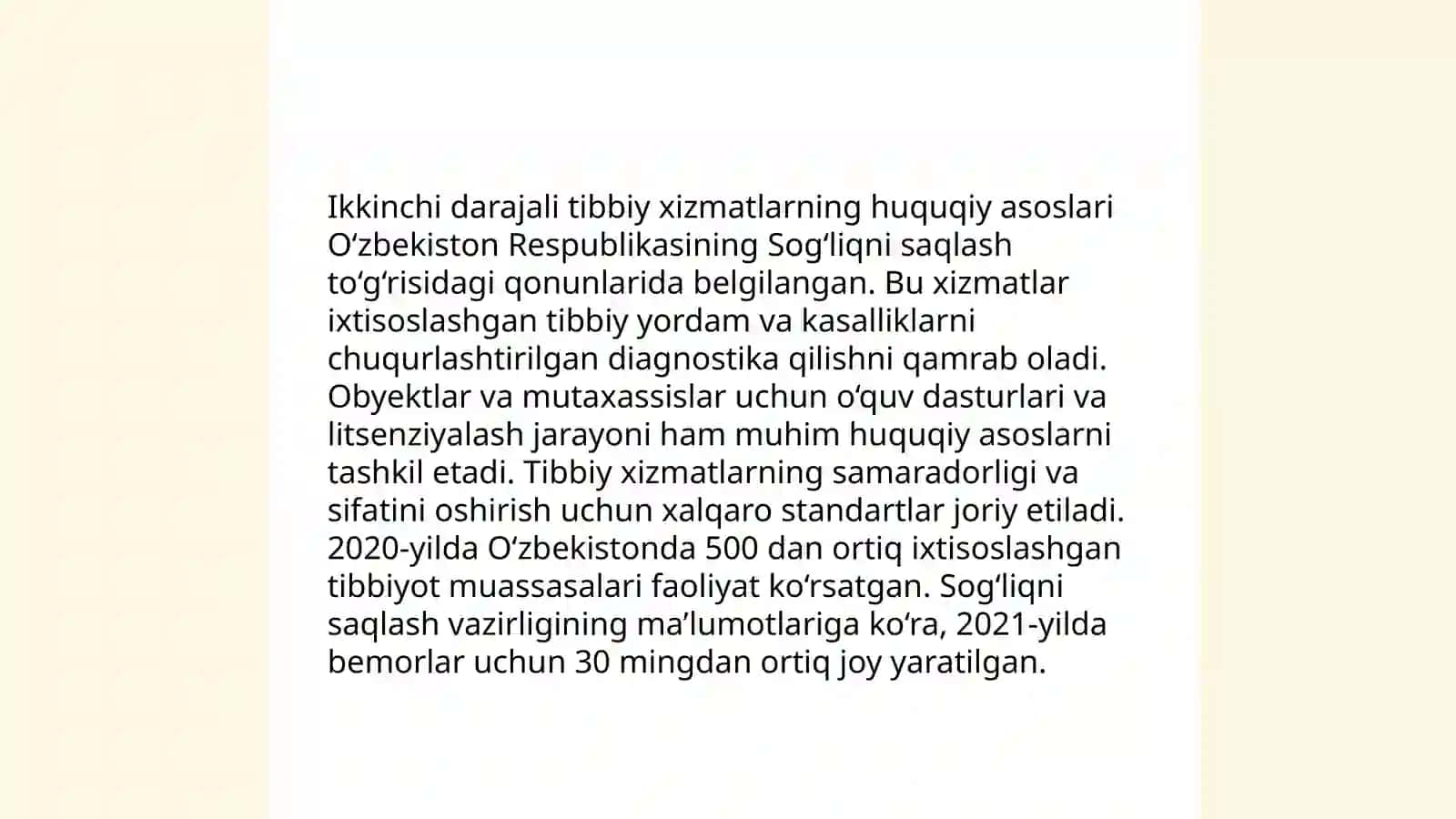 Ózbekiston Respublikasida birlamchi zvenolarda laborator xizmatni tashkil etish qonuniy asoslari va talablari 4