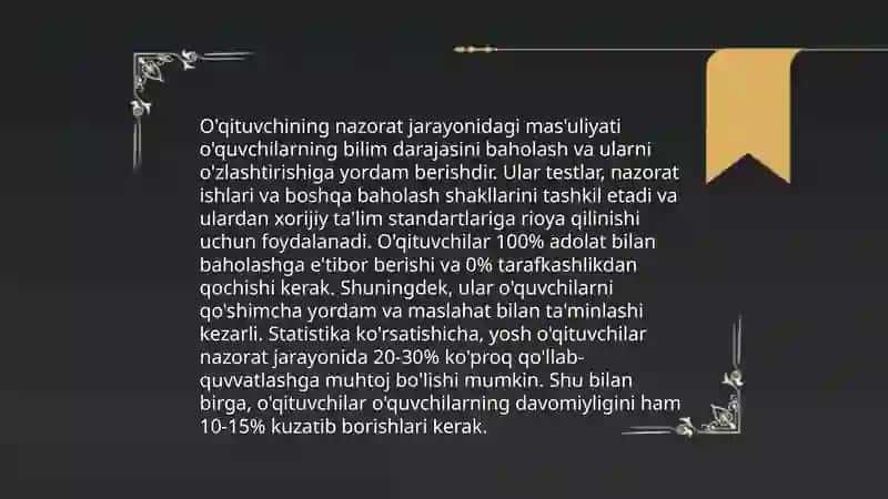 O'qituvchining nazorati 4