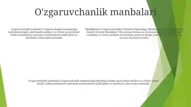 Modifikatsion O'Zgaruvchanlikni Statistik O'Rganishga Oid Masala Va Mashqlar Tuzish Hamda Yechish Metodikasi 4