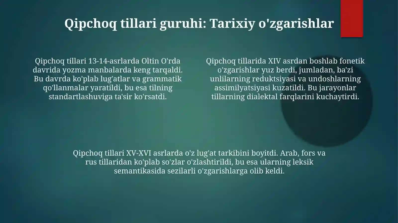 Turkiy xalqlarning tarixiy davrlari qipchoq oʻgʻuz qarluq til guruhlari oʻzgarishi 4