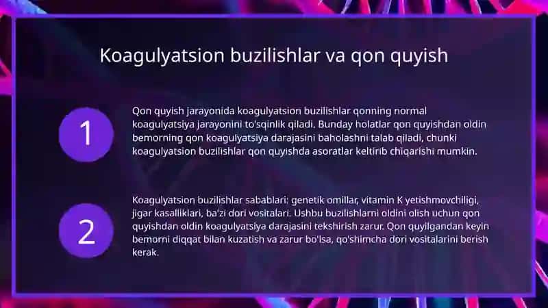Qon quyganda koagulyatsion buzilishlar 4
